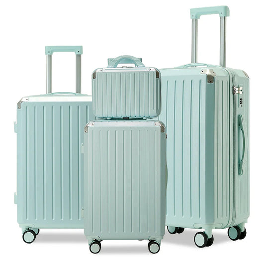 KTX-768659 Large 14-Inch Rolling Tote with Three Compartments and Phone Holder, Part of Four-Piece Luggage Set (14, 20, 24, 28 Inches)