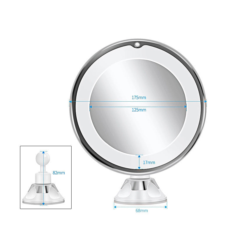 KTX-286227 LED Make-Up Mirror with Bright Supplement Light, Portable Plastic Design, 17.5 x 21cm, Casual Style