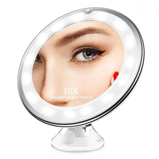 KTX-286227 LED Make-Up Mirror with Bright Supplement Light, Portable Plastic Design, 17.5 x 21cm, Casual Style