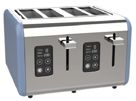 KTX-913747 Brushed Stainless Steel 4-Slice Toaster with Countdown Timer