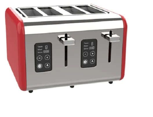 KTX-913747 Brushed Stainless Steel 4-Slice Toaster with Countdown Timer