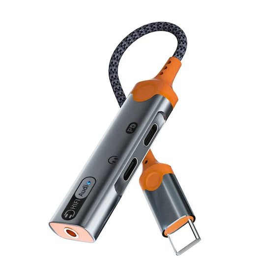 KTX-970387 USB-C to 3.5mm Audio Adapter with Hi-Res Audio and 60W Fast Charging