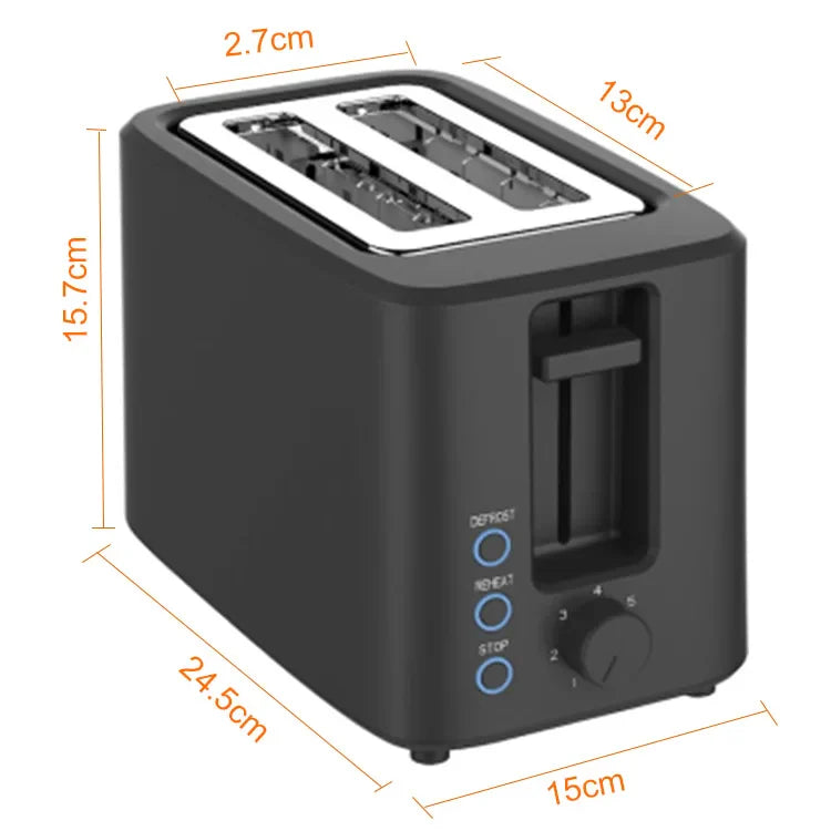 KTX-550995 Two-Slice Electric Toaster with Defrost, Reheat, Cancel Functions and 7-Level Browning Control, 700W, 100V-240V