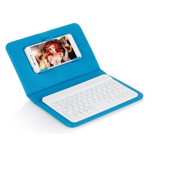 KTX-877331 Bluetooth Keyboard Holster for Mobile Phones, Universal Leather Case with Stand Function, Compatible with 4.5-6.8 Inch Devices