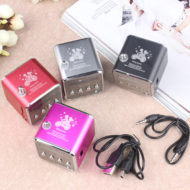 KTX-390035 Portable Mini Bluetooth Speaker with FM Radio and MP3 Player - Compact Soundbar with Micro SD/USB Support and Built-in Rechargeable Battery