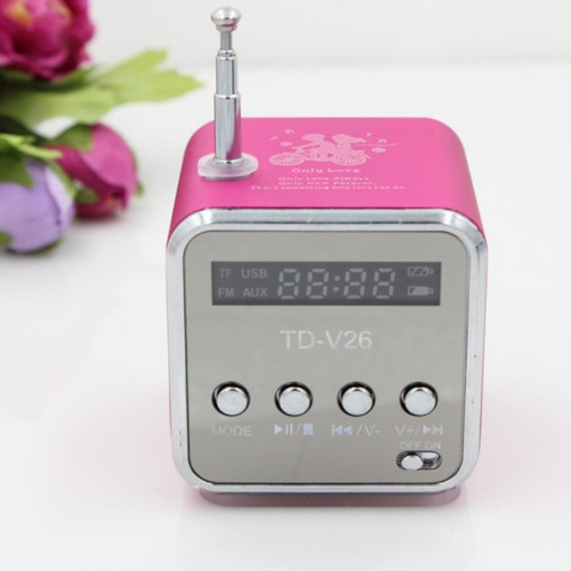 KTX-390035 Portable Mini Bluetooth Speaker with FM Radio and MP3 Player - Compact Soundbar with Micro SD/USB Support and Built-in Rechargeable Battery