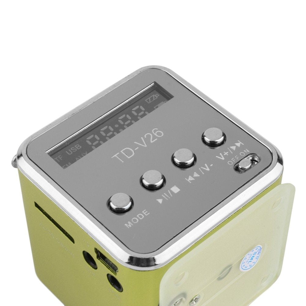 KTX-390035 Portable Mini Bluetooth Speaker with FM Radio and MP3 Player - Compact Soundbar with Micro SD/USB Support and Built-in Rechargeable Battery