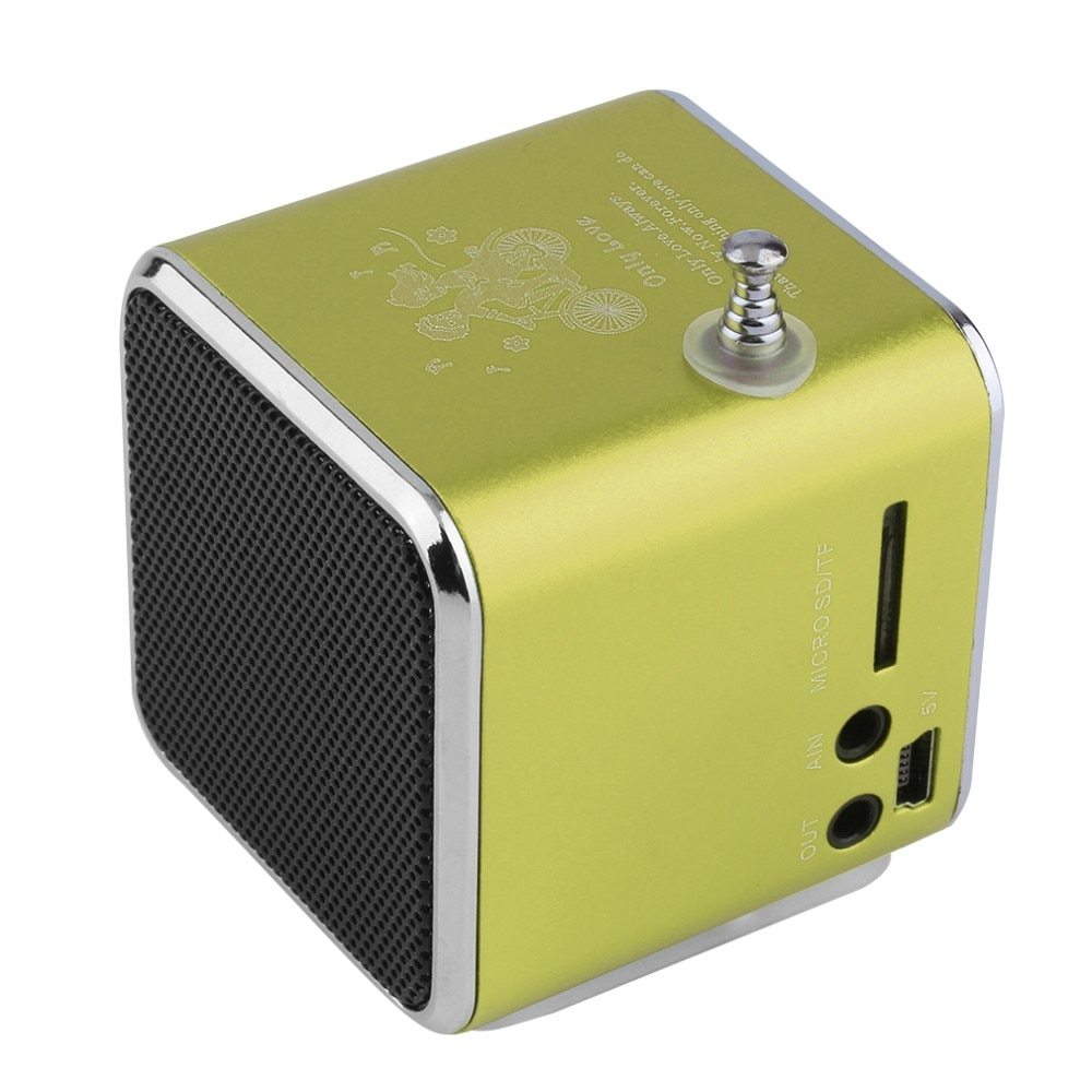 KTX-390035 Portable Mini Bluetooth Speaker with FM Radio and MP3 Player - Compact Soundbar with Micro SD/USB Support and Built-in Rechargeable Battery