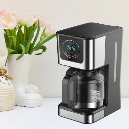 KTX-556435 Touch Panel Drip Coffee Maker for 10-12 Cups with High-Resistant Glass Pot