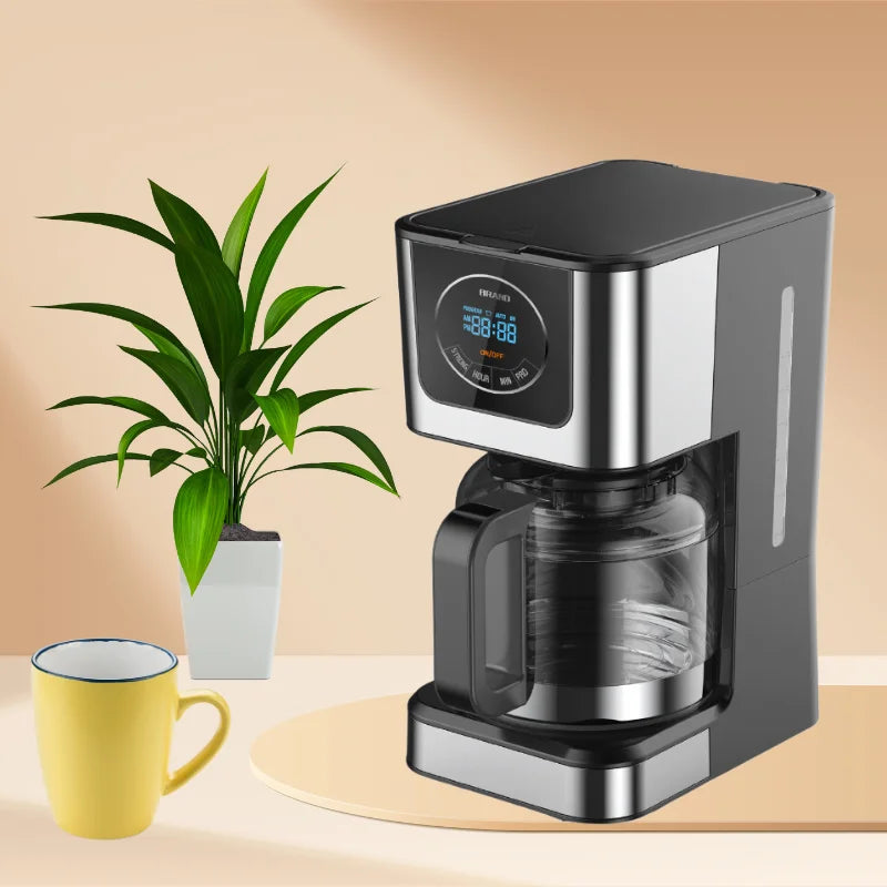 KTX-556435 Touch Panel Drip Coffee Maker for 10-12 Cups with High-Resistant Glass Pot