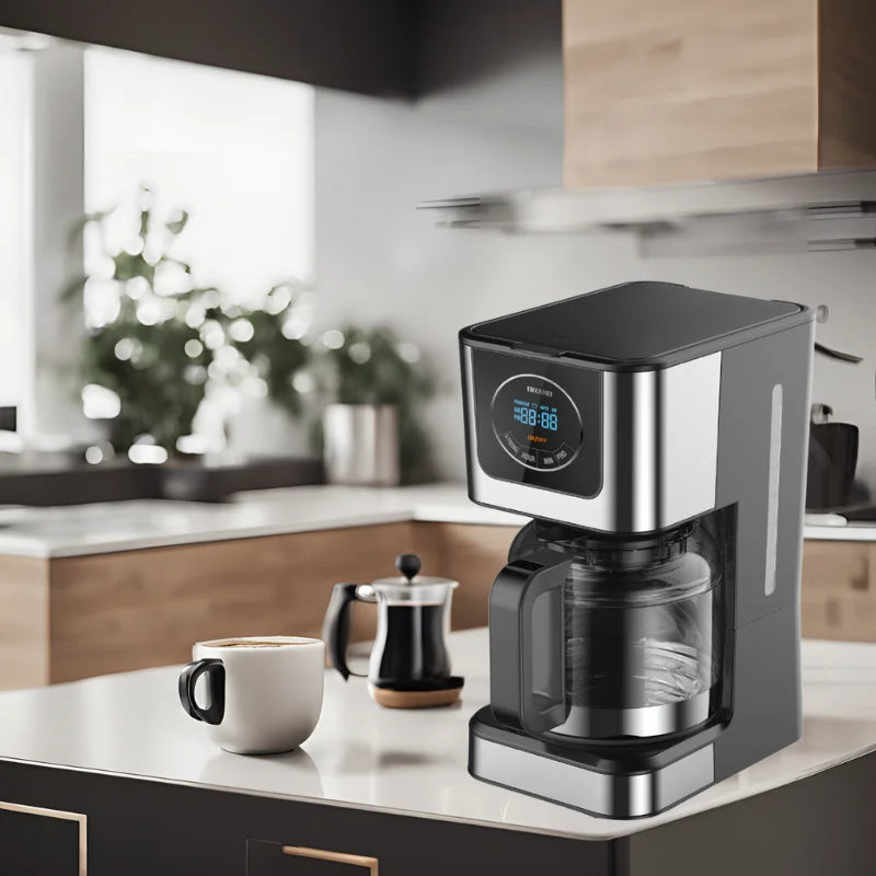 KTX-556435 Touch Panel Drip Coffee Maker for 10-12 Cups with High-Resistant Glass Pot