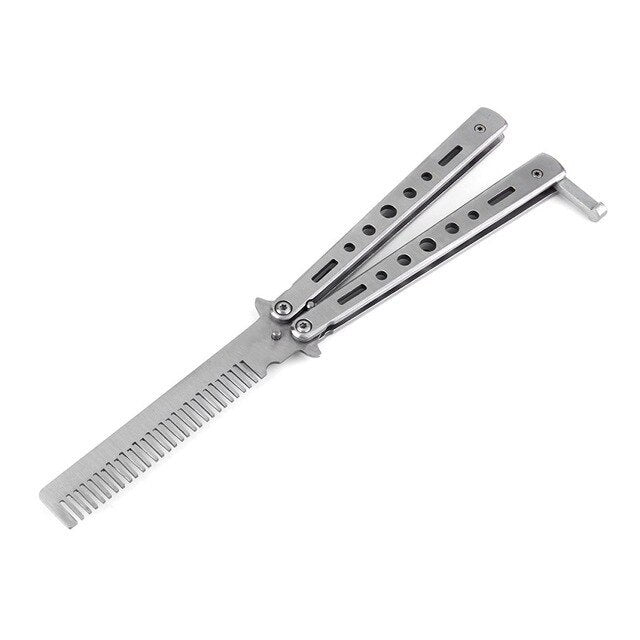 KTX-074963 Stainless Steel Outdoor Spin Comb - 22cm Length, Versatile Tool for Various Activities
