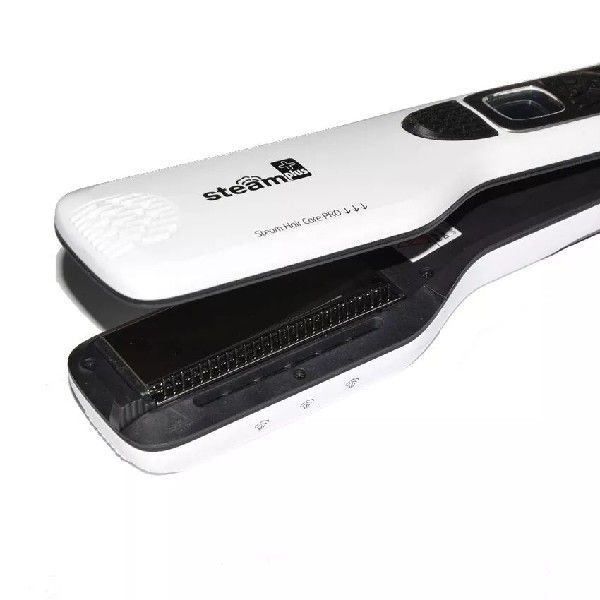 KTX-106579 Steam Hair Brush with Titanium Ceramic Flat Iron and LCD Display, Fast Straightening, 40ML Water Tank