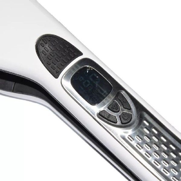 KTX-106579 Steam Hair Brush with Titanium Ceramic Flat Iron and LCD Display, Fast Straightening, 40ML Water Tank