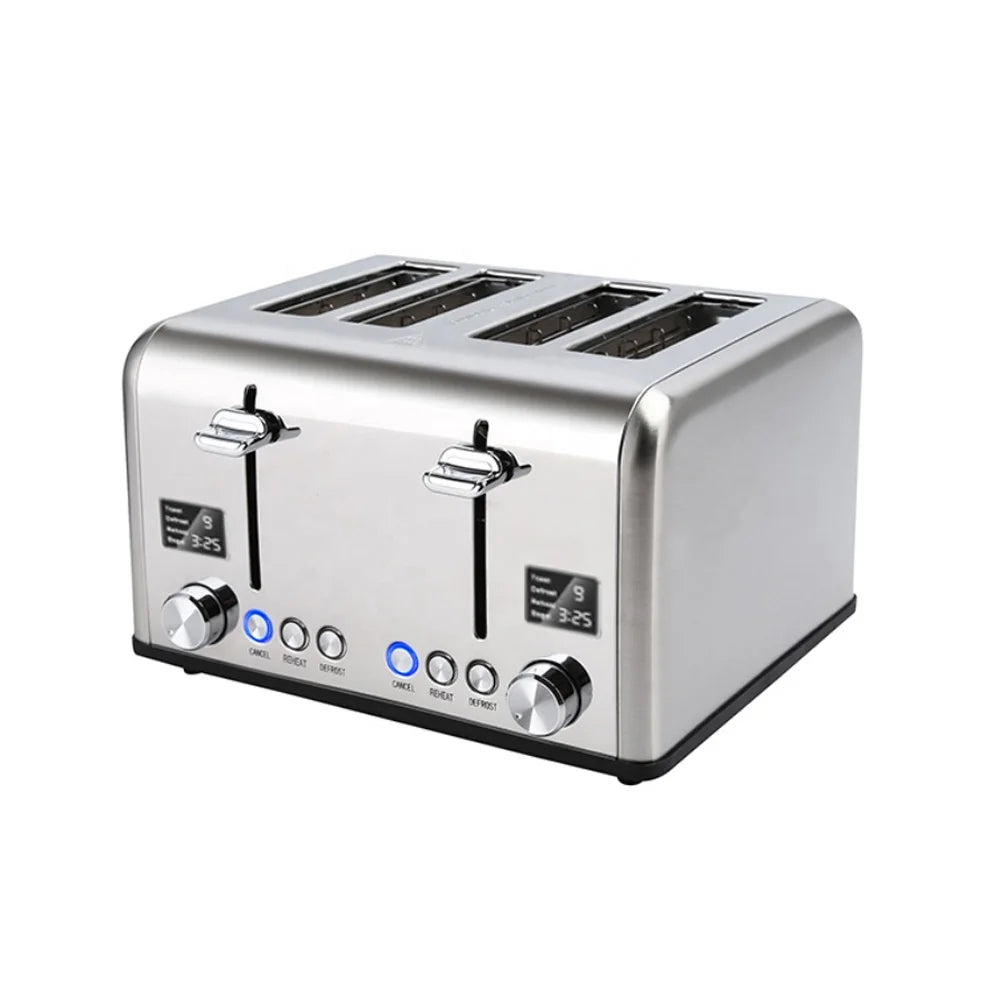 KTX-192851 Digital 4-Slice Electric Toaster with LED Display for Even Toasting and Smart Settings