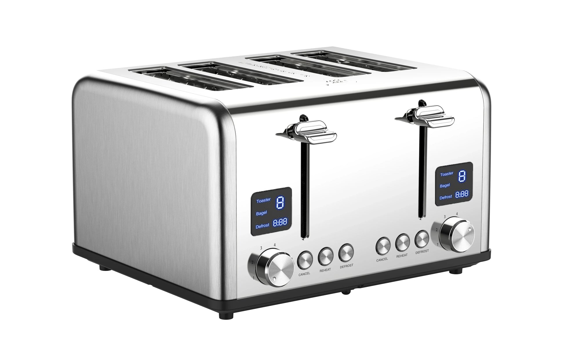 KTX-192851 Digital 4-Slice Electric Toaster with LED Display for Even Toasting and Smart Settings