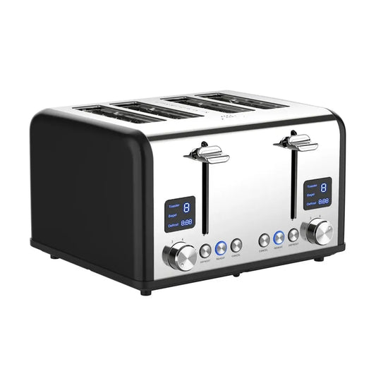 KTX-192851 Digital 4-Slice Electric Toaster with LED Display for Even Toasting and Smart Settings