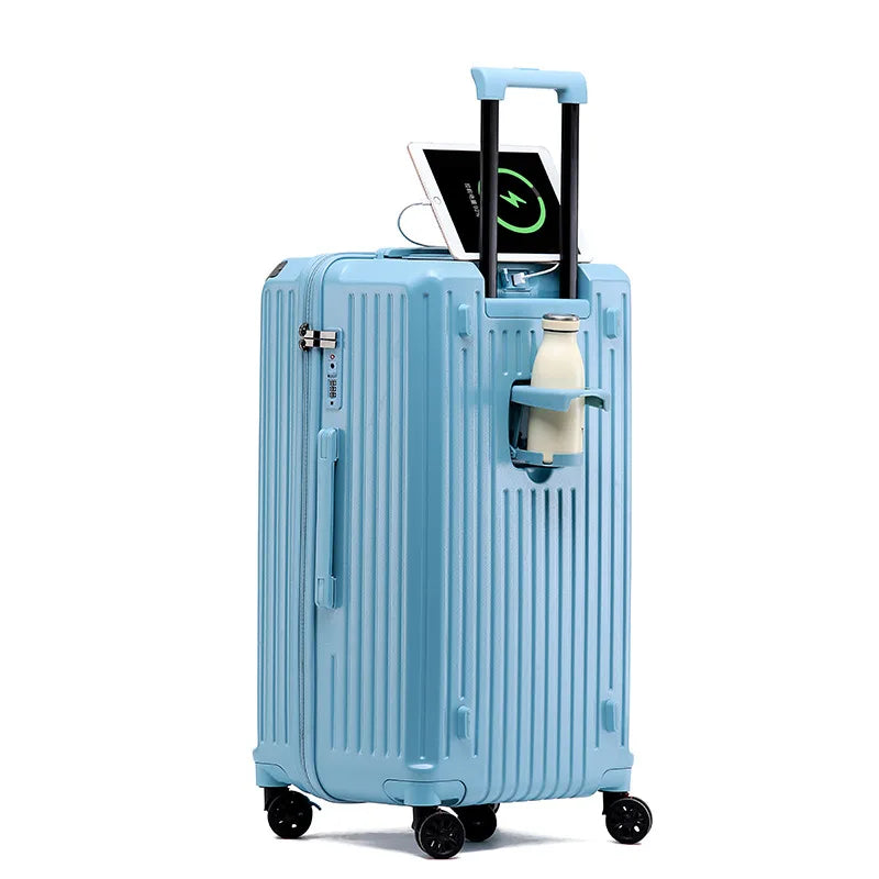 KTX-783315 Unisex Hard Suitcase Luggage with Cup Holder and 3 Handles