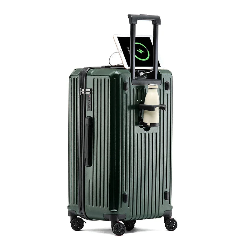 KTX-783315 Unisex Hard Suitcase Luggage with Cup Holder and 3 Handles
