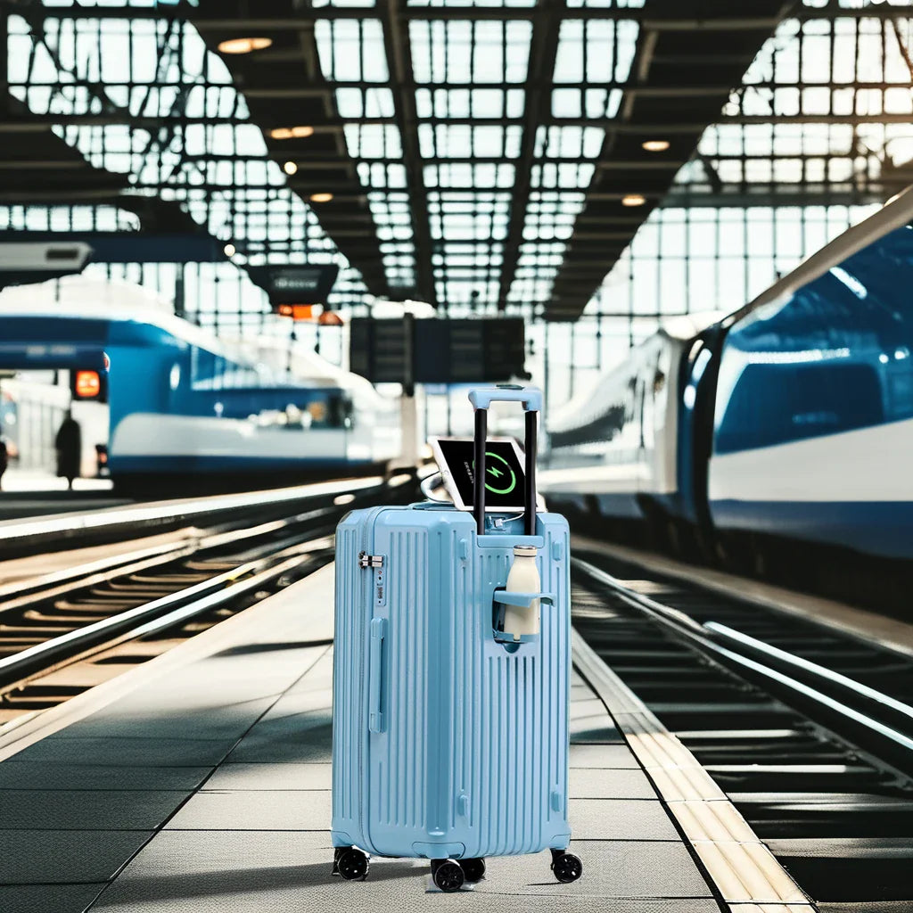 KTX-783315 Unisex Hard Suitcase Luggage with Cup Holder and 3 Handles