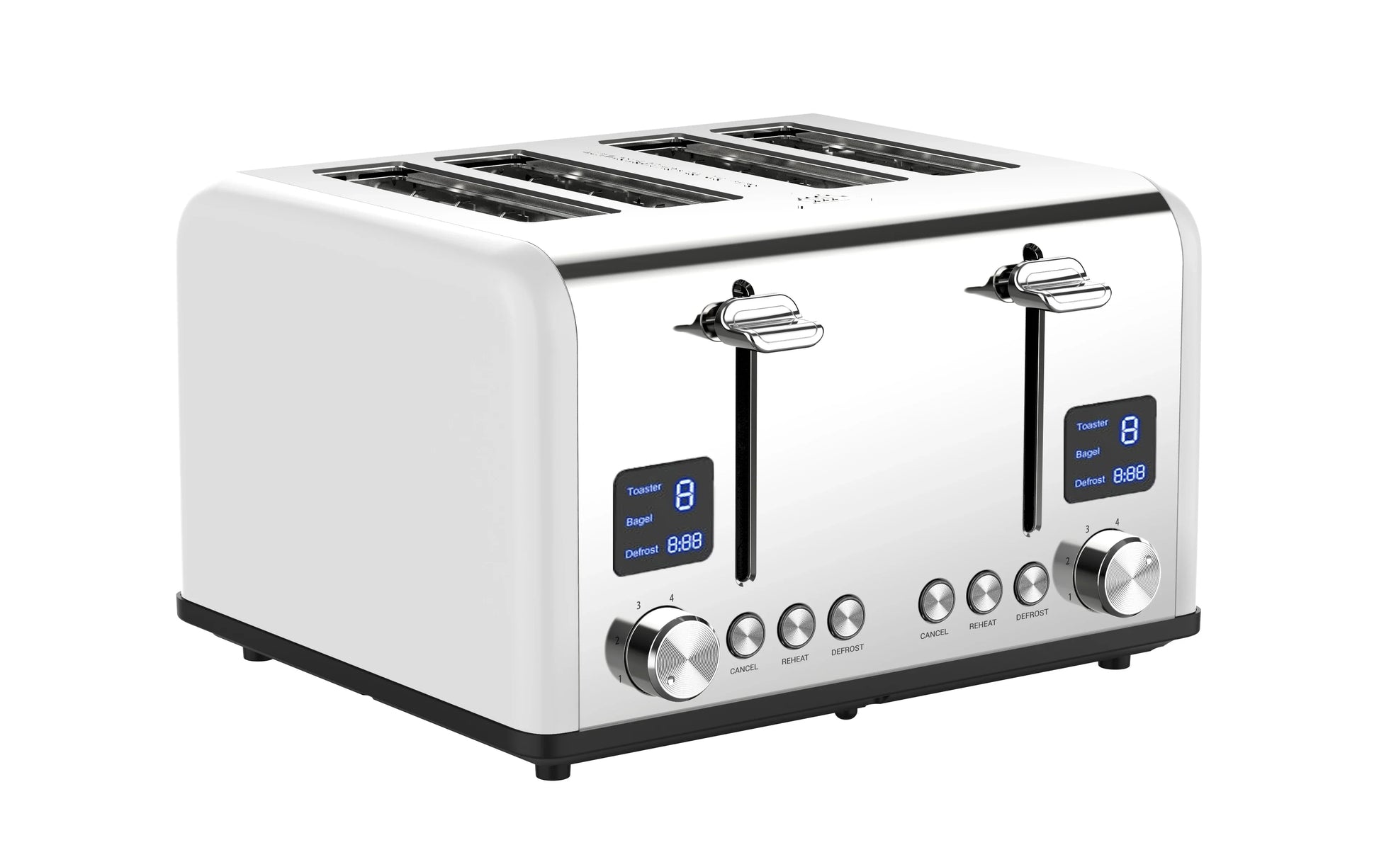 KTX-847059 Stainless Steel 4-Slice Toaster with LED Display for Efficient Breakfast Preparation