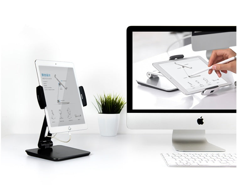 KTX-237459 Folding Mobile Phone and Tablet Stand with 360° Rotation and Anti-Slip Silicone Protection