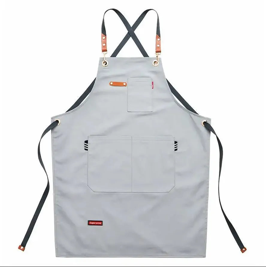 KTX-717267 Canvas Work Apron for Restaurant, Bakery, and Florist – Custom Logo Options Available