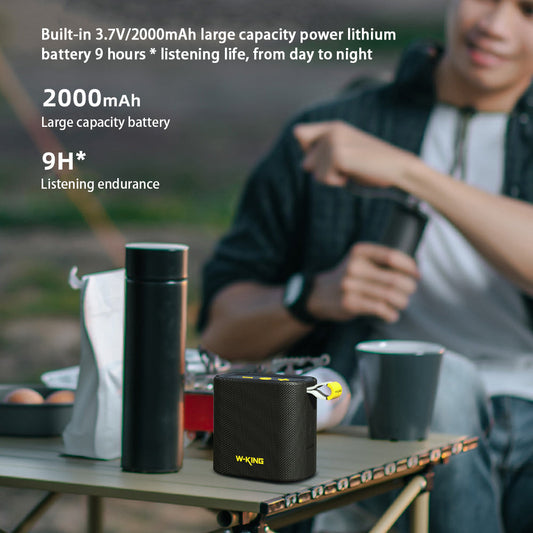 KTX-363027 Compact Waterproof Bluetooth Speaker with Long Battery Life - Black Portable Wireless Audio Solution