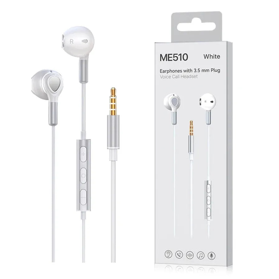 KTX-394067 3.5mm Stereo Wired Earphones with Deep Bass, In-Ear Design, Mic, and Button Control for iPhone