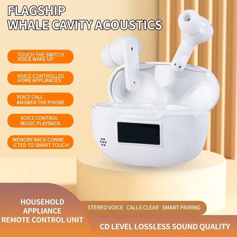 KTX-968339 AI-Driven TWS Bluetooth Headset with Voice Control and LED Display for Home Use