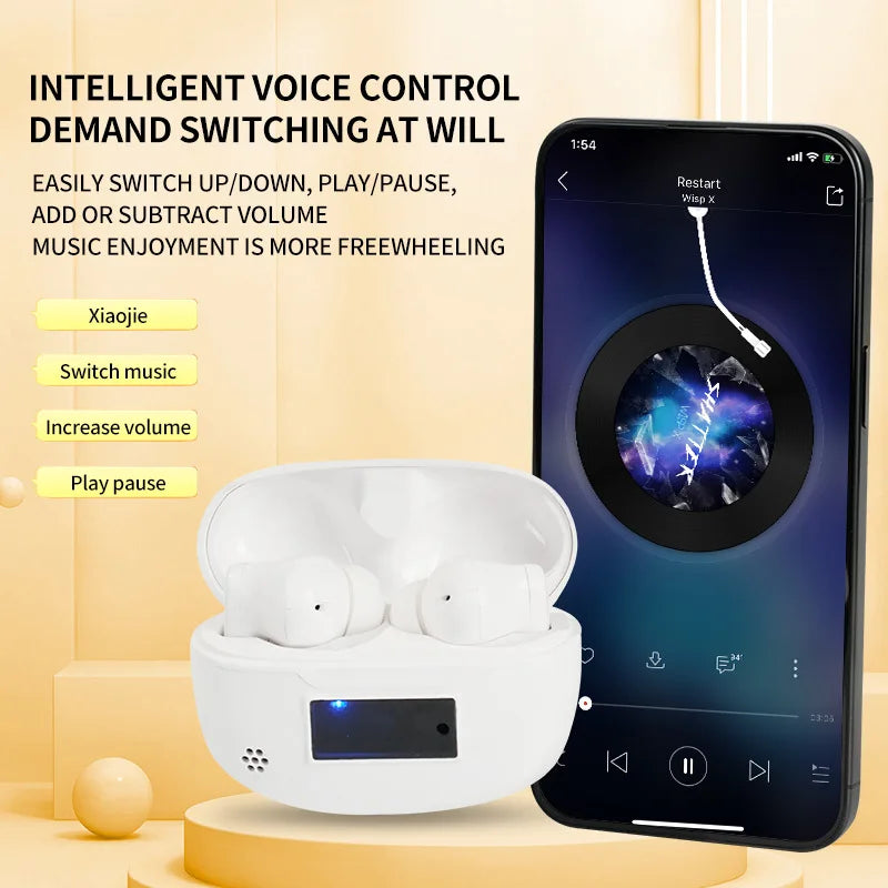 KTX-968339 AI-Driven TWS Bluetooth Headset with Voice Control and LED Display for Home Use
