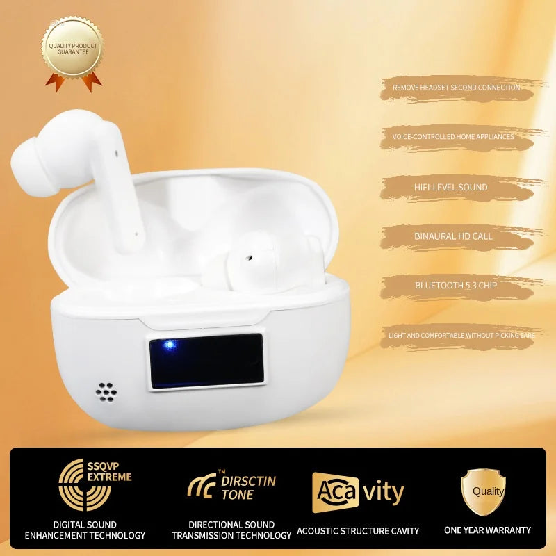 KTX-968339 AI-Driven TWS Bluetooth Headset with Voice Control and LED Display for Home Use