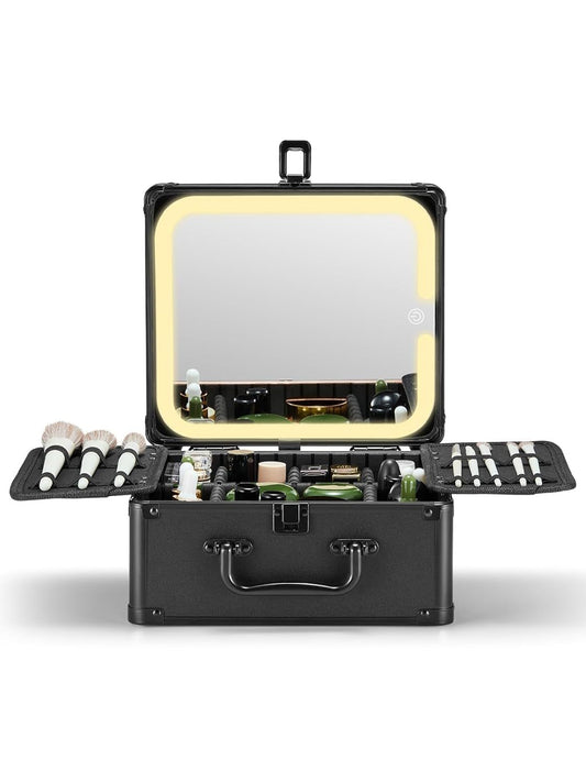 KTX-253459 Lighted Makeup Mirror with Detachable Magnetic Design and Adjustable Brightness Settings