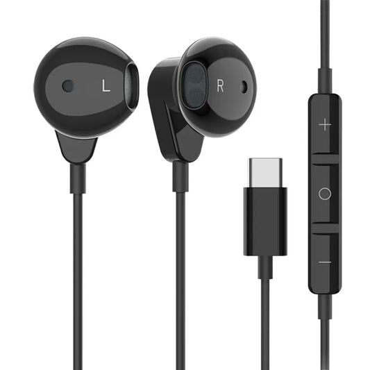KTX-435987 Noise-Cancelling USB-C In-Ear Headphones with Microphone and Stereo Sound