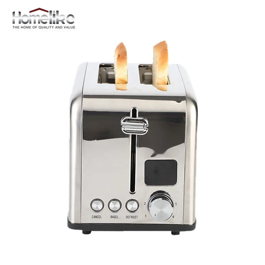 KTX-257235 Stainless Steel 2-Slice Automatic Pop-Up Bread Toaster with LED Display