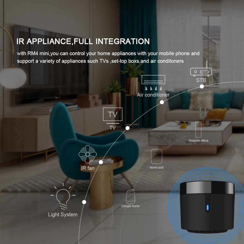 KTX-011987 Universal Mini Infrared WiFi Remote Control for Home Devices - Compatible with 50,000+ IR Products