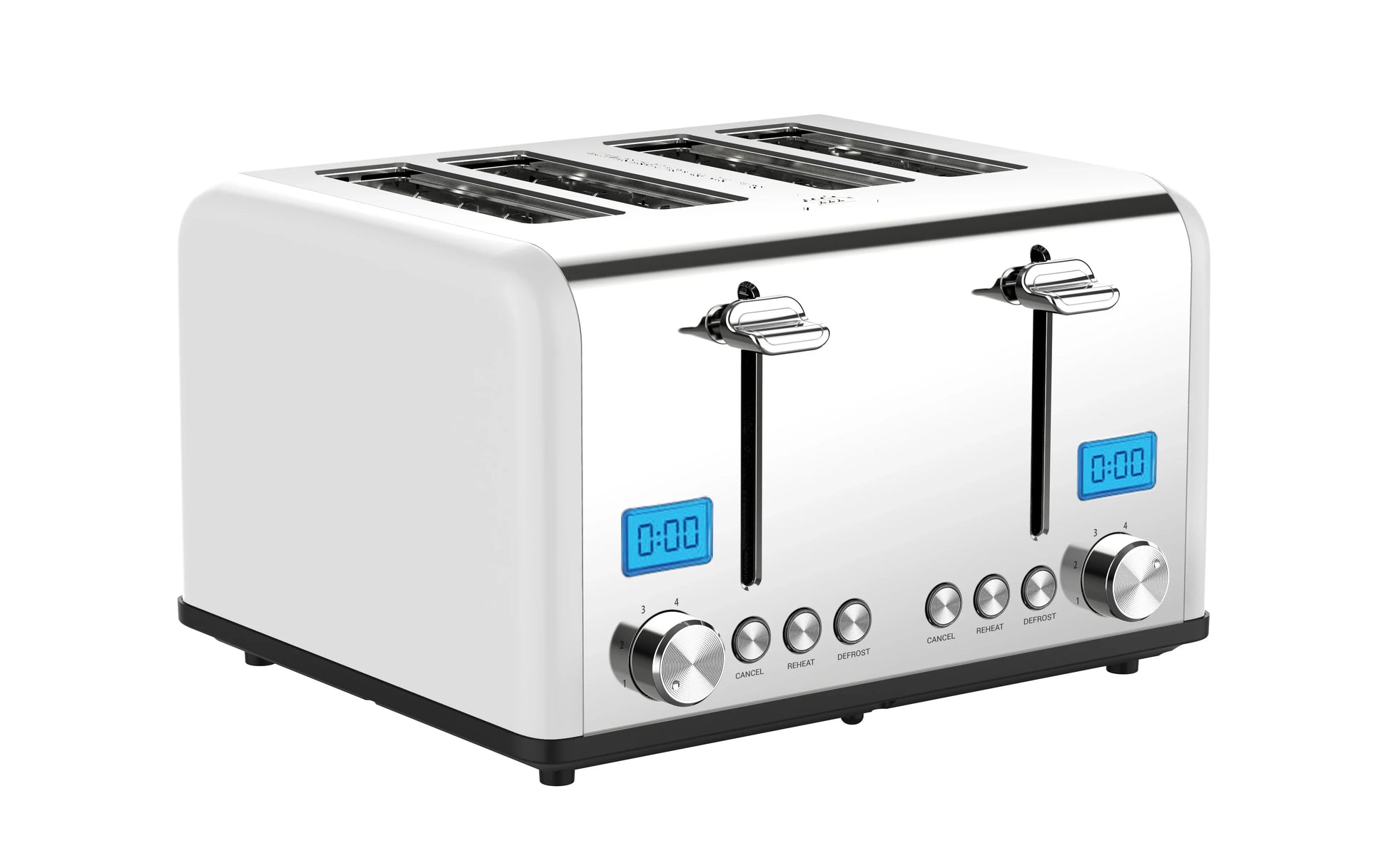 KTX-436883 Stainless Steel Electric 4-Slice Toaster with 6 Browning Settings for Smart Kitchen Use
