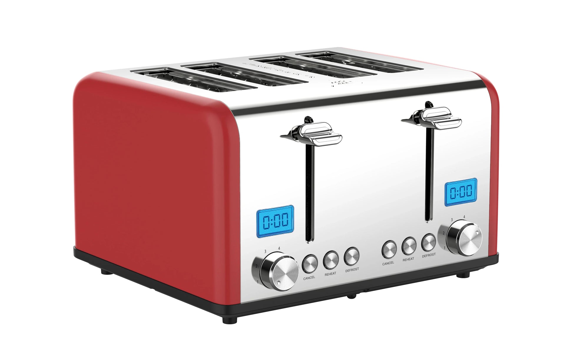 KTX-436883 Stainless Steel Electric 4-Slice Toaster with 6 Browning Settings for Smart Kitchen Use