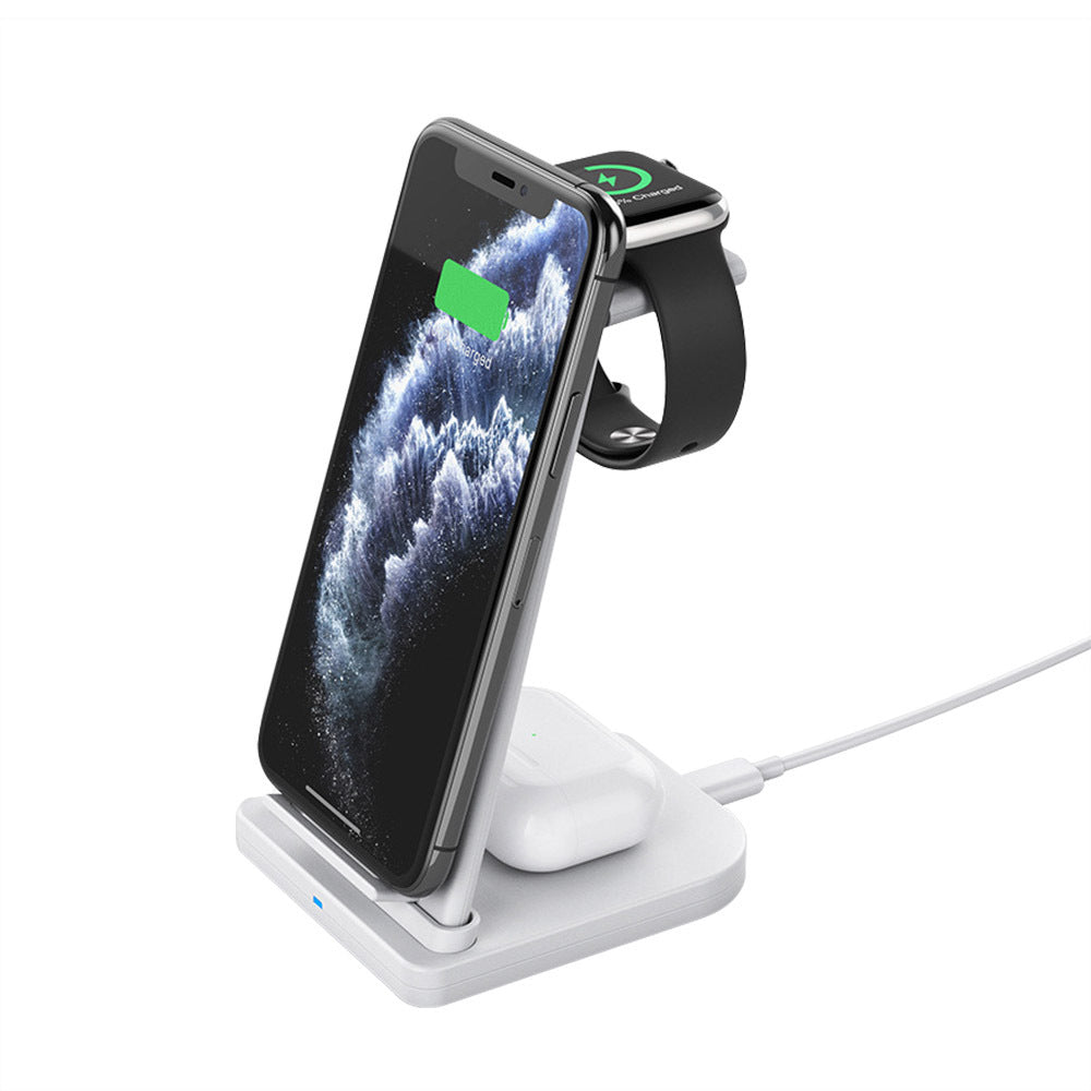 KTX-464787 3-in-1 Foldable Wireless Charger for Mobile Phones, Headphones, and Smartwatches