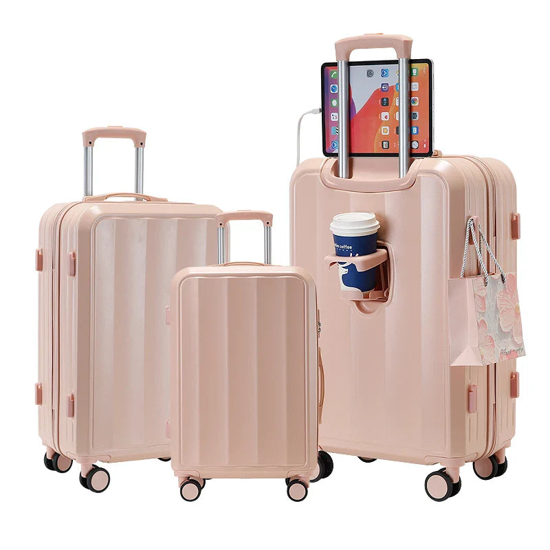 KTX-621779 Compact Travel Trolley Case with Leather Finish – Lightweight Cabin Luggage Solution