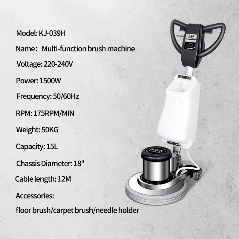 KTX-896467 18-Inch Multifunctional Floor Scrubber, 1500W Carpet Cleaning and Waxing Polishing Machine