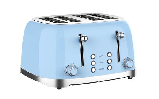 KTX-047123 4-Slice Retro Electric Toaster with Adjustable 1-6 Level Browning Control