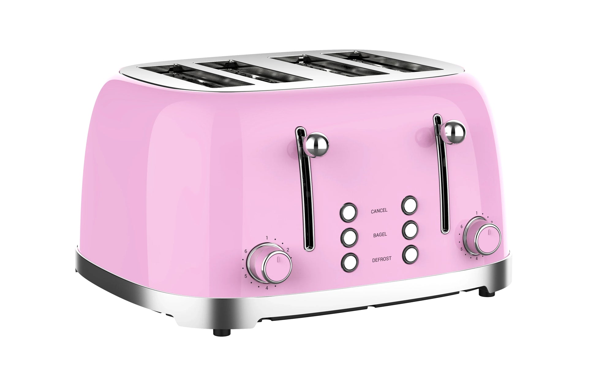 KTX-047123 4-Slice Retro Electric Toaster with Adjustable 1-6 Level Browning Control