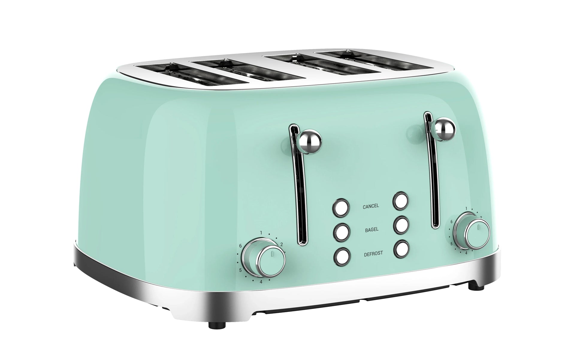 KTX-047123 4-Slice Retro Electric Toaster with Adjustable 1-6 Level Browning Control
