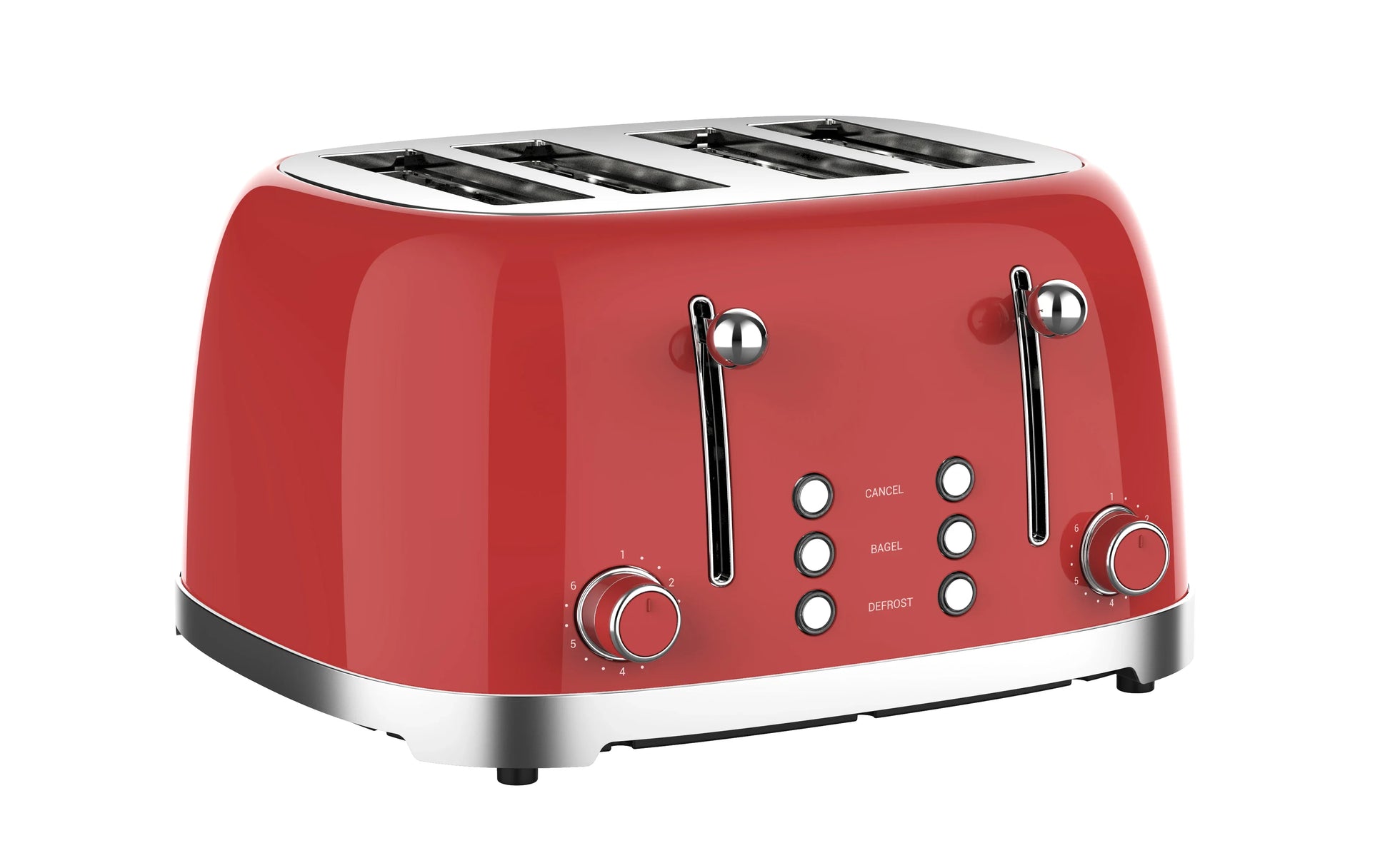 KTX-047123 4-Slice Retro Electric Toaster with Adjustable 1-6 Level Browning Control