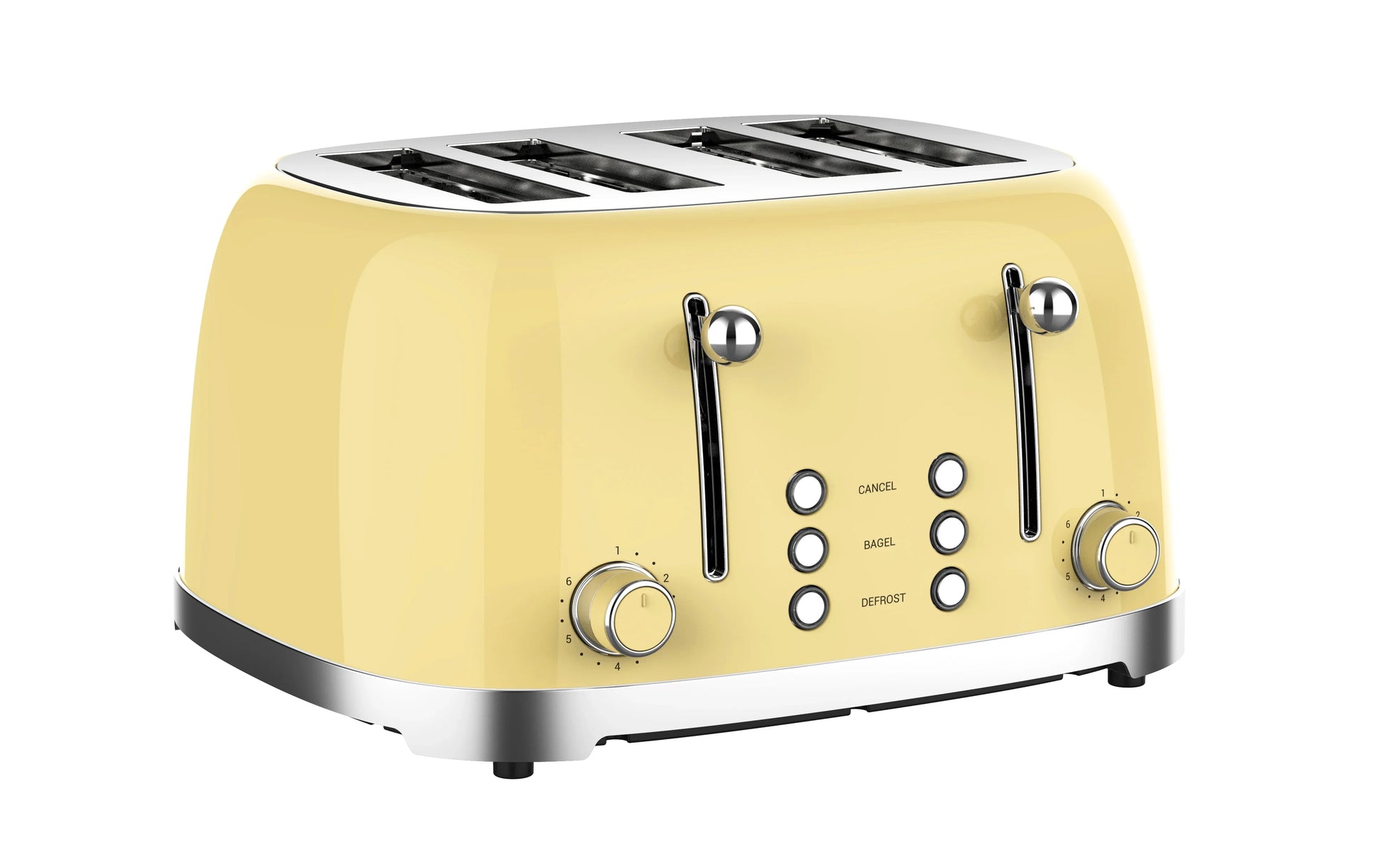 KTX-047123 4-Slice Retro Electric Toaster with Adjustable 1-6 Level Browning Control