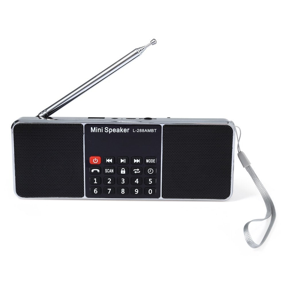 KTX-705363 Portable Bluetooth Speaker with AM/FM Radio, Rechargeable Lithium-ion Battery, USB & TF Card Support, LCD Display