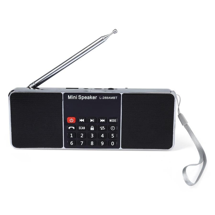 KTX-705363 Portable Bluetooth Speaker with AM/FM Radio, Rechargeable Lithium-ion Battery, USB & TF Card Support, LCD Display