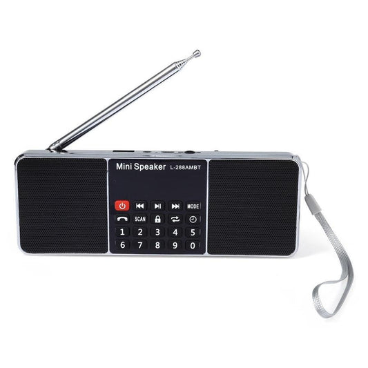 KTX-705363 Portable Bluetooth Speaker with AM/FM Radio, Rechargeable Lithium-ion Battery, USB & TF Card Support, LCD Display
