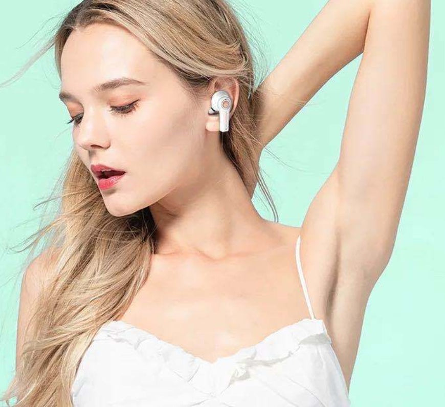 KTX-328659 True Wireless Sports Bluetooth Headset with Battery Display and Voice Control, Mono Channel, Multi-Point Connection - Available in Black and Pink White